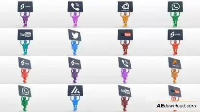 Cartoon Robot Holding Tablet Logo Reveal Bundle Logo Stings template preview