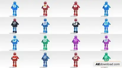 Cartoon Robot Running Logo Reveal Bundle Logo Stings template preview