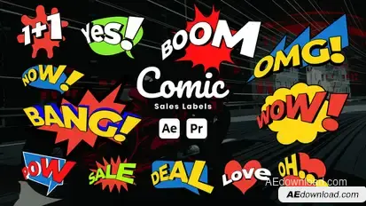 Comic Sale Label Titles template preview