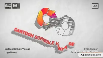 Cartoon Scribble Vintage Logo Reveal Logo Stings template preview