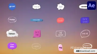 Cartoon Speech Bubbles And Titles for After Effects Titles template preview