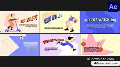 Cartoon Sport Slides for After Effects Openers template preview