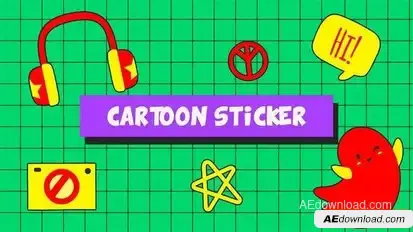 Videohive Cartoon Stickers Slideshow Video Displays template preview