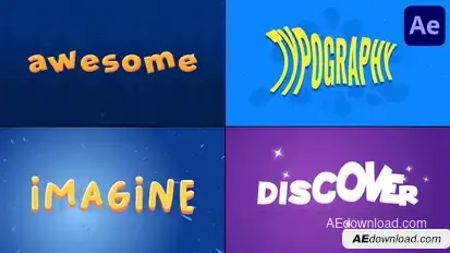 Cartoon Text Animations for After Effects Titles template preview