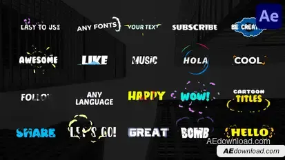 Cartoon Titles | After Effects Titles template preview