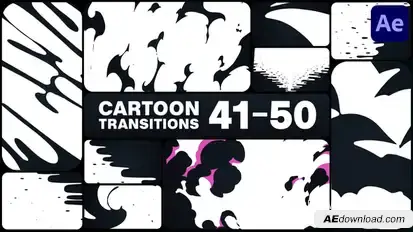 Cartoon Transitions for After Effects Elements template preview