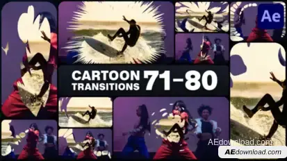 Cartoon Transitions for After Effects Elements template preview