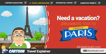 Cartoon Travel Explainer Openers template preview