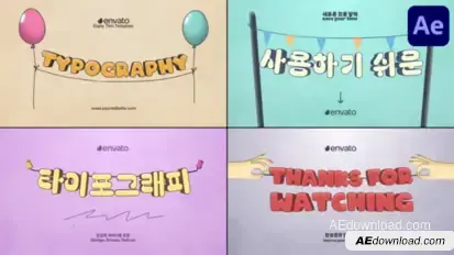 Cartoon Typography for After Effects Titles template preview