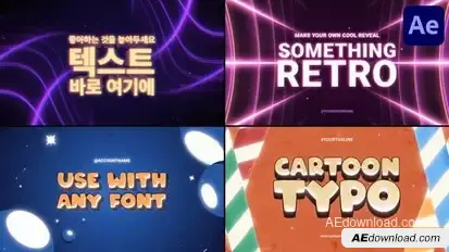 Cartoon Typography Slides | After Effects Openers template preview