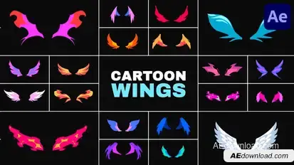 Cartoon Wings for After Effects Elements template preview