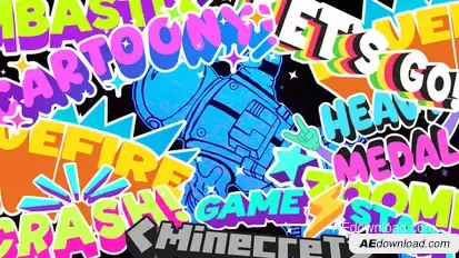 Cartoony Text Titles template preview