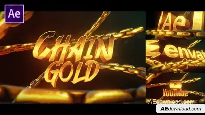 Chain Gold Logo Reveal Logo Stings template preview