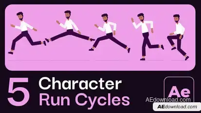 Character Animation Run Cycles Elements template preview