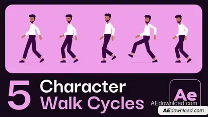 Character Animation Walk Cycles Elements template preview