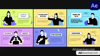 Character Gestures Slides for After Effects Openers template preview