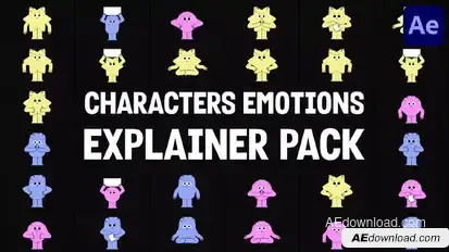 Characters Emotions Explainer Pack for After Effects Elements template preview