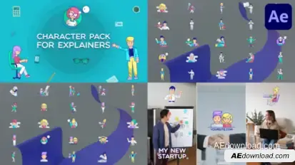 Characters Pack For Explainers for After Effects Elements template preview