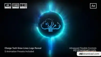 Charge Tech Grow Lines Logo Reveal Logo Stings template preview
