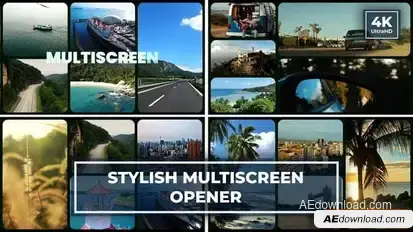 Charming Multiscreen Opener | Split Screen Gallery Intro | Typography Slideshow Openers template preview