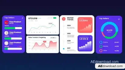 Chart & Number Infographic Elements template preview