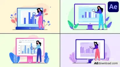 Chart Analytics Explainer for After Effects Titles template preview