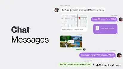 Chat Messages | Animated Messaging UI Template Video Displays template preview