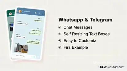 Chat Messages  | Whatsapp & Telegram Elements template preview