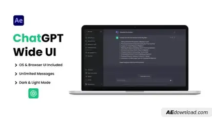 ChatGPT AI Chatbot Wide UI Elements template preview