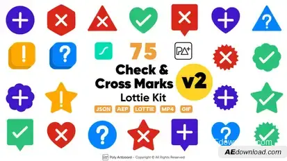 Check & Cross Marks Lottie Kit Vol.2 Elements template preview