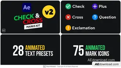 Check & Cross Marks Vol.2 For After Effects Elements template preview