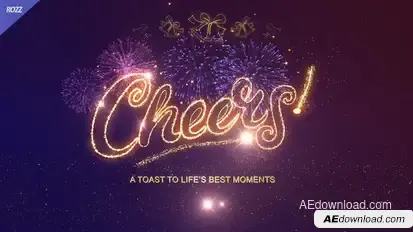 Cheers Gold line Logo Stings template preview