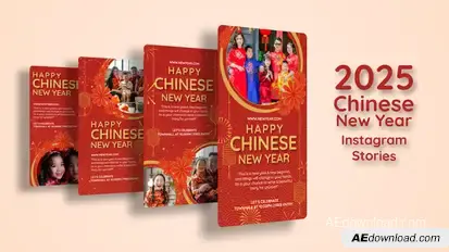 Chinese New Year Instagram Stories Video Displays template preview