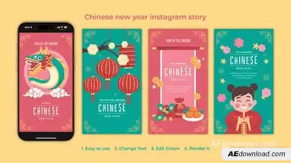 Videohive Chinese new year instagram story 56036485 Openers template preview