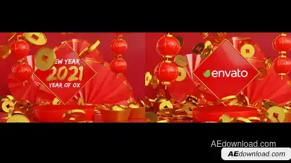 Chinese New Year Logo Reveal 3D Logo Stings template preview