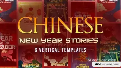 Chinese New Year Of the Dragon Stories Openers template preview