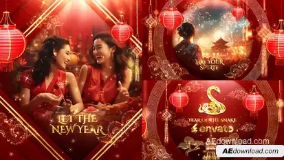 Chinese New Year Slideshow Video Displays template preview