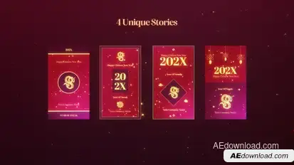 Chinese New Year Social Posts Video Displays template preview
