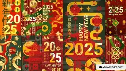 Chinese New Year Vertical Stories Elements template preview