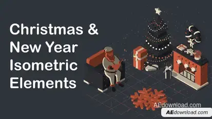 Christmas & New Year Isometric Elements Elements template preview