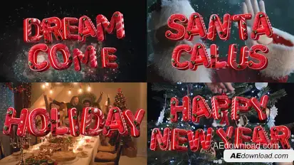 Christmas 3D Typography Letters Pack Elements template preview