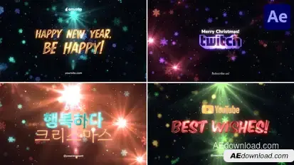 Christmas And New Year Greetings Typography for After Effects Titles template preview
