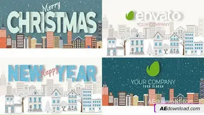 Videohive Christmas and New Year Text with Logo Reveal Logo Stings template preview