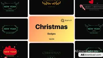 Christmas Badges Vol. 04 Titles template preview
