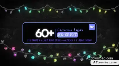 Christmas Border Lights Pack Elements template preview