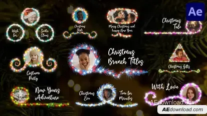 Christmas Branch Titles And Lower Thirds for After Effects Titles template preview