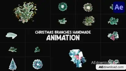 Christmas Branches Handmade Animation | After Effects Elements template preview