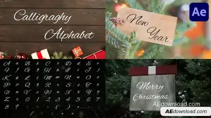 Christmas Calligraphy Alphabet | After Effects Elements template preview