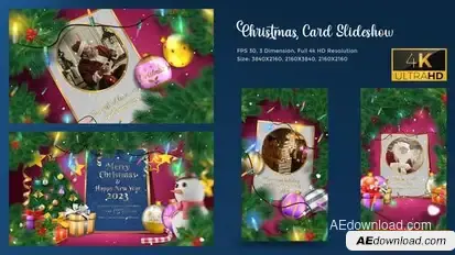 Christmas Card Slideshow Openers template preview