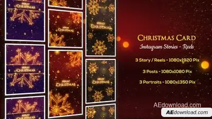 Christmas Cards - Instagram Stories Openers template preview